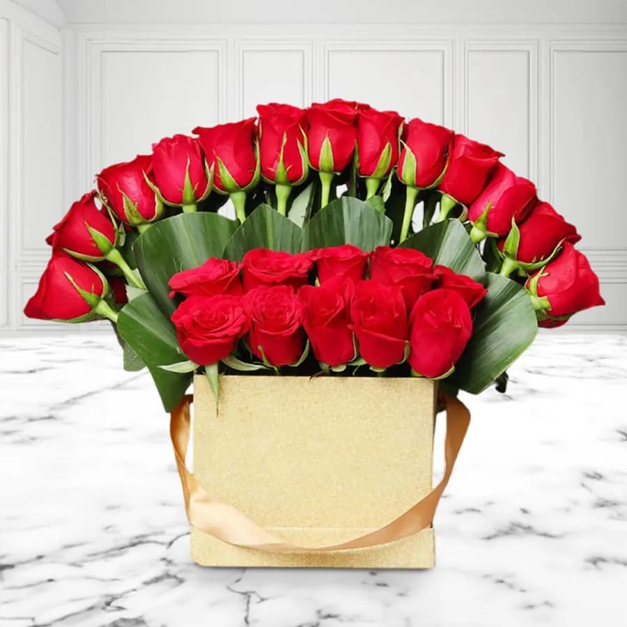 Premium Box Arrangement of Red Roses