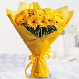 Elegant Yellow Gerberas Bouquet 1