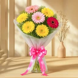 Brilliant Mixed Gerberas Bouquet 1