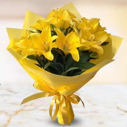 Radiant Bouquet of Yellow Lilies 1
