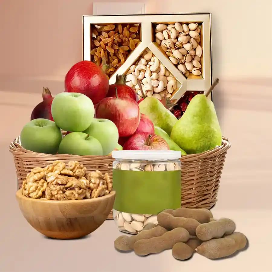 Tasty Fruit N Nut Gift Basket
