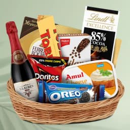 Festive Wine and Snack Delight Basket 1