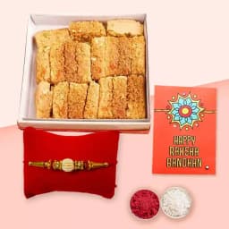 Charming Rakhi & Sweet Milk Cake Delight 1