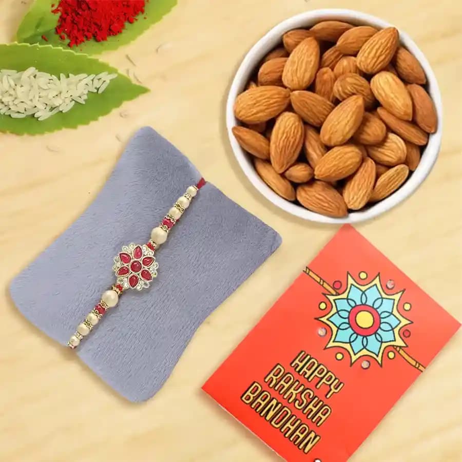 Rakhi Delight: Almonds & Blessings Combo