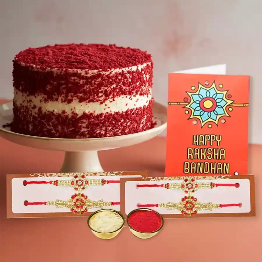 Delightful Rakhi and Gourmet Cake Duo