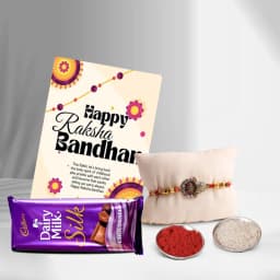 Elegant Kundan Rakhi with Chocolate Bliss 1