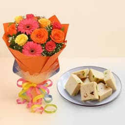 Badam Mewa from Chitale Bandhu Mithaiwale with Seasonal Flower Bouquet 1