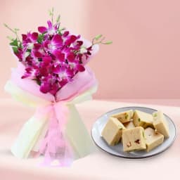 Badam Mewa from Chitale Bandhu Mithaiwale with Orchid Bouquet 1