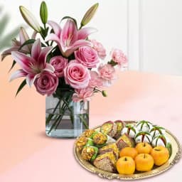 Graceful Flowers N N Dry Fruit Sweets Duo 1