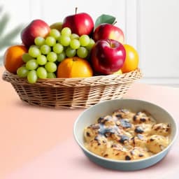 Baked Rasgulla from Balaram Mullick with Fresh Fruit Basket 1