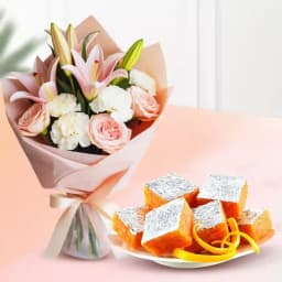 Orange Masti from Chitale Bandhu Mithaiwale with a Flowers Bouquet 1