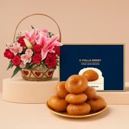 Floral Arrangement N Badusha Treat 1