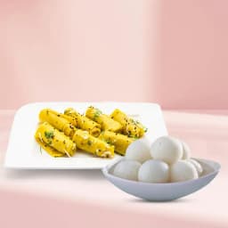 Rasgulla N Khandvi Roll Delight 1