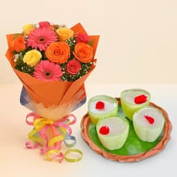 Daab Sandesh from Balaram Mullick with Seasonal Flower Bouquet 1
