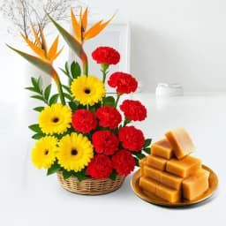 Mixed Flowers N Bombay Halwa Delight 1