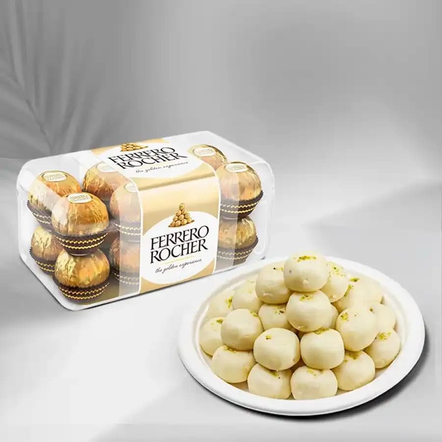 Jumbo Pedha from Chitale Bandhu Mithaiwale with Ferrero Rocher