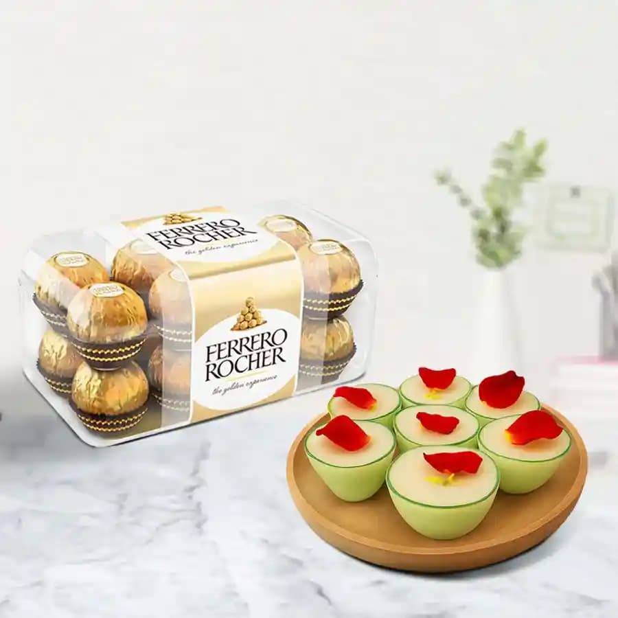 Daab Sandesh from Balaram Mullick with Ferrero Rocher