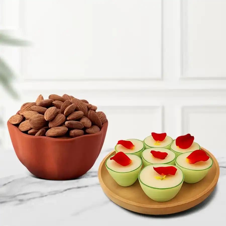 Daab Sandesh from Balaram Mullick with Crunchy Almonds