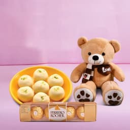 Jumbo Pedha from Chitale Bandhu Mithaiwale with a Teddy N Ferrero Rocher 1