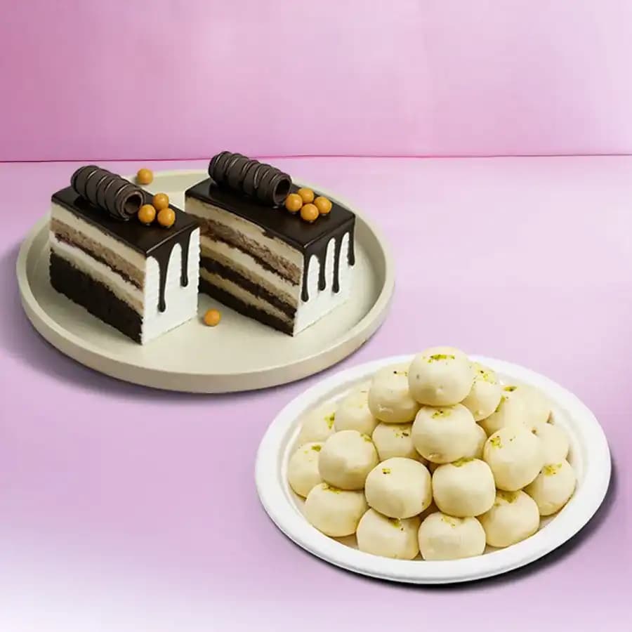 Jumbo Pedha from Chitale Bandhu Mithaiwale with Chocolate Pastry