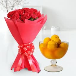 Carnations N Raj Bhog Delight 1