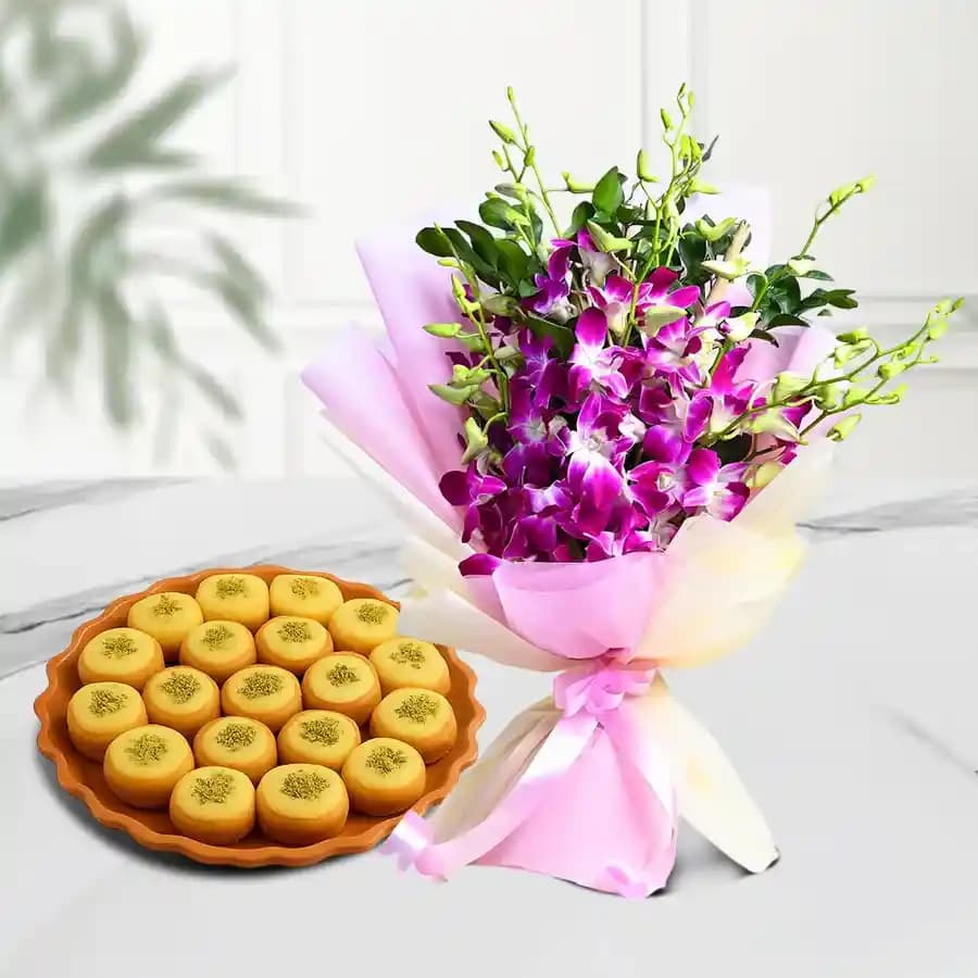 Immunity Sandesh from Balaram Mullick with Orchid Bouquet