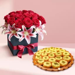 Immunity Sandesh from Balaram Mullick with Designer Flower Arrangement 1