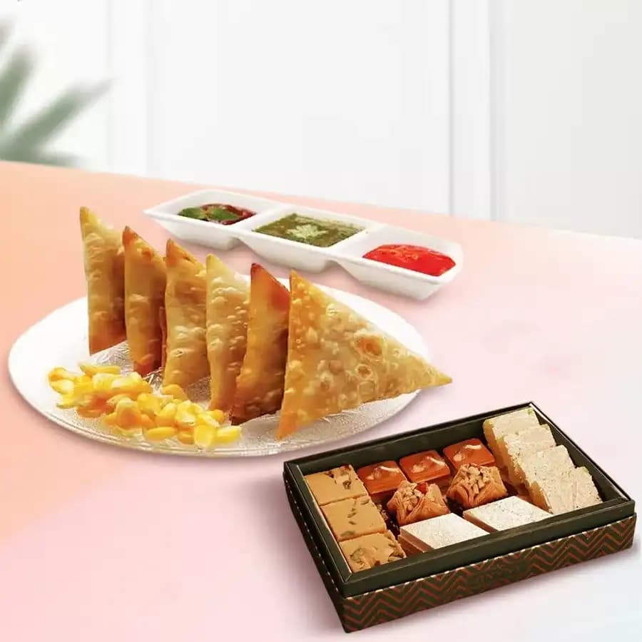 Assorted Sweets N Corn Samosa Treat