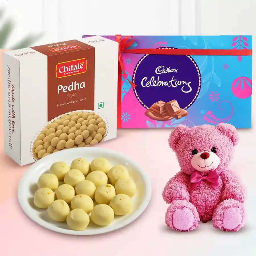 Sakhari Pedha from Chitale Bandhu Mithaiwale with Teddy N Cadbury Celebration