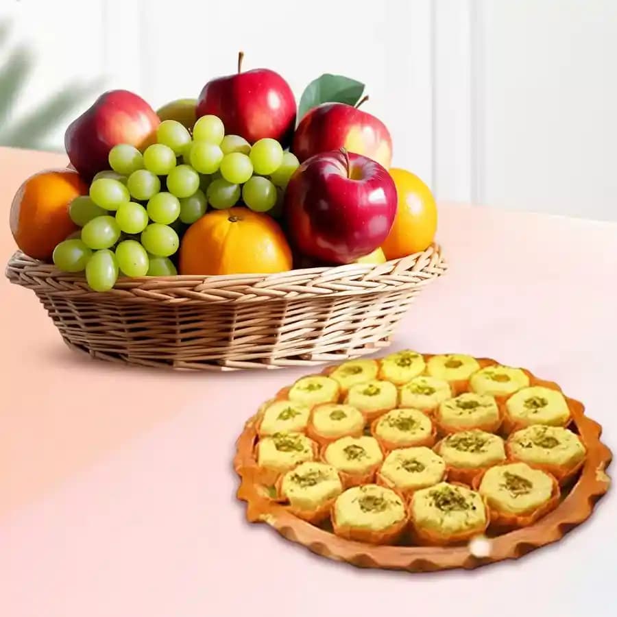 Immunity Sandesh from Balaram Mullick with Fresh Fruit Basket