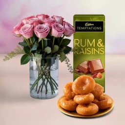 Pink Roses N Sweet Treat Delight 1