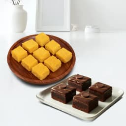 Mango Malai Barfi from Karachi Sweet Mart with Chocolate Pastry 1