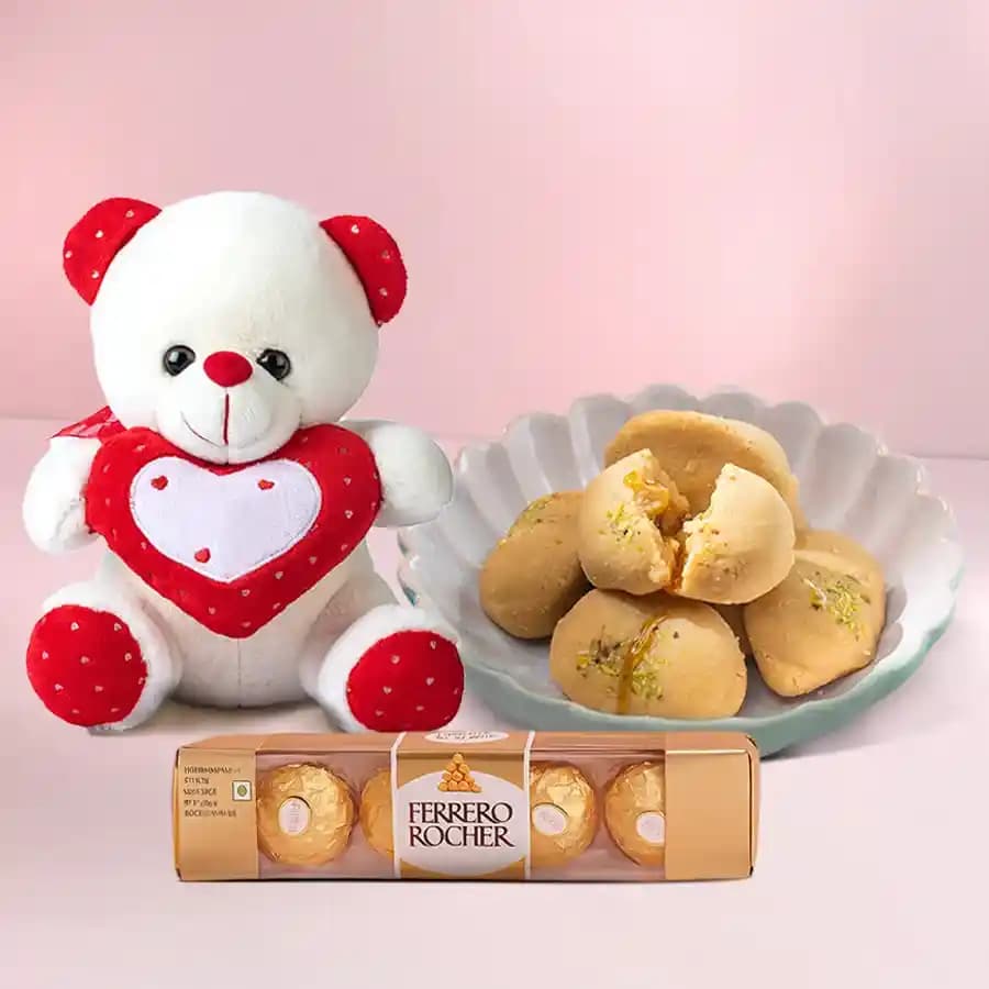 Nolen Gurer Jalbhara Sandesh from Ganguram with Teddy N Ferrero Rocher