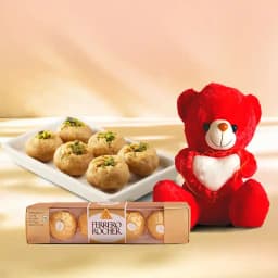 Balushahi from Karachi Sweet Mart with Teddy N Ferrero Rocher 1