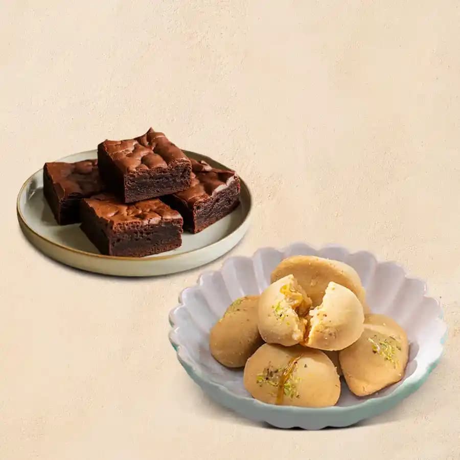 Nolen Gurer Jalbhara Sandesh from Ganguram with Brownies