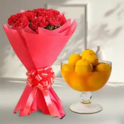 Carnations N Raj Bhog Delight 1