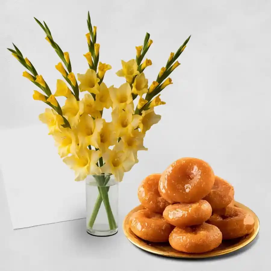 Vibrant Yellow Gladiolus N Sweet Badusha