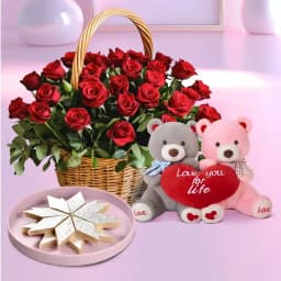 Romantic Red Roses N Sweet Treats 1