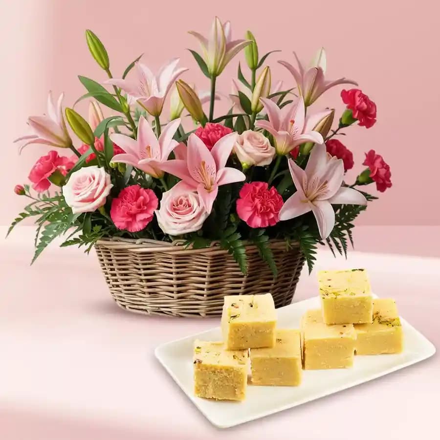 Vibrant Floral Medley N Soan Papri Duo