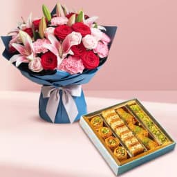 Gorgeous Floral Bouquet N Baklava Bliss 1