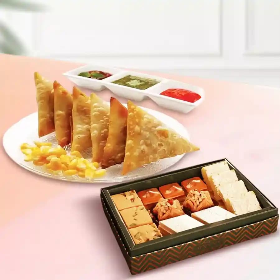 Assorted Sweets N Corn Samosa Treat