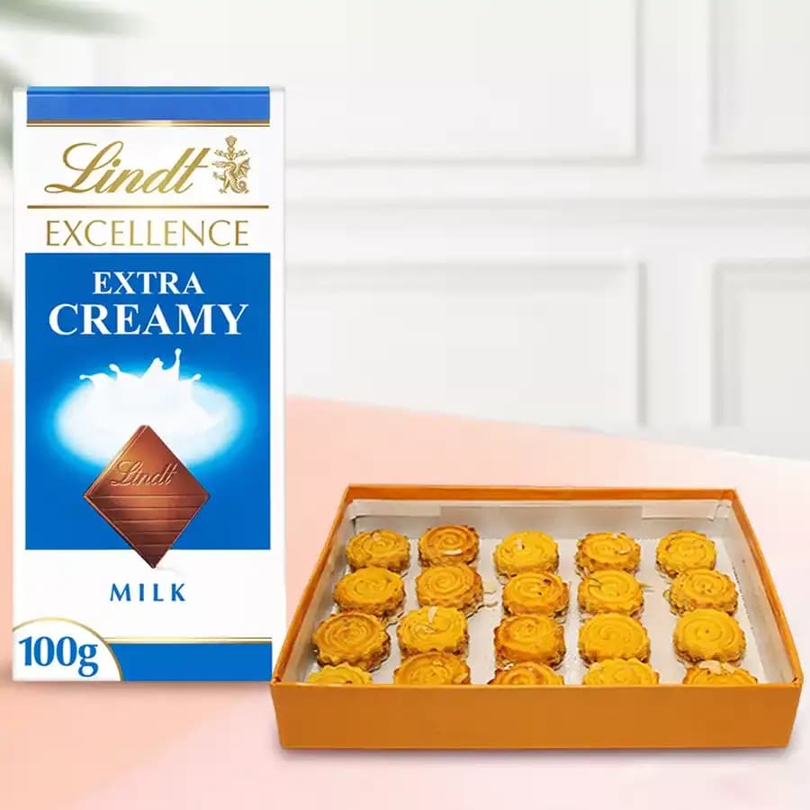 Baked Badam Jalebi from Ganguram with Lindt Excellence Chocolate