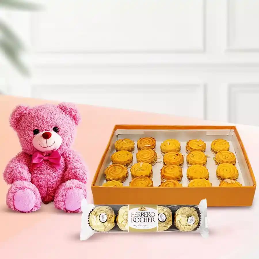 Baked Badam Jalebi from Ganguram with Teddy N Ferrero Rocher