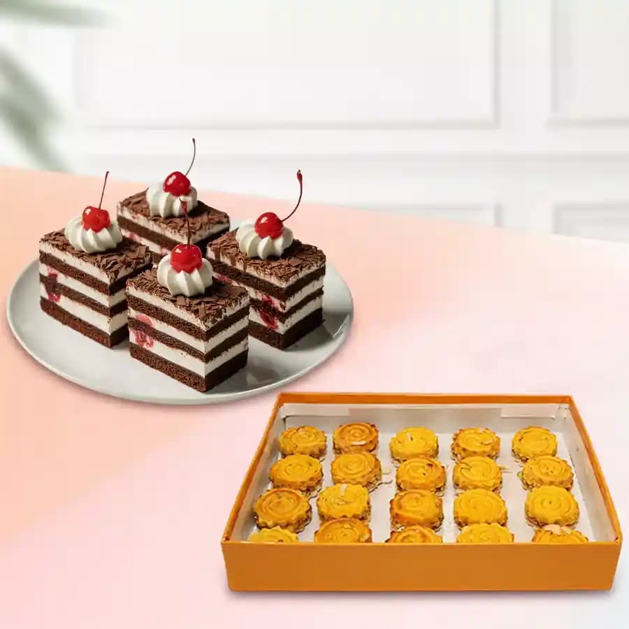 Baked Badam Jalebi from Ganguram with Chocolate Pastry