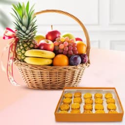 Baked Badam Jalebi from Ganguram with Fresh Fruit Basket 1