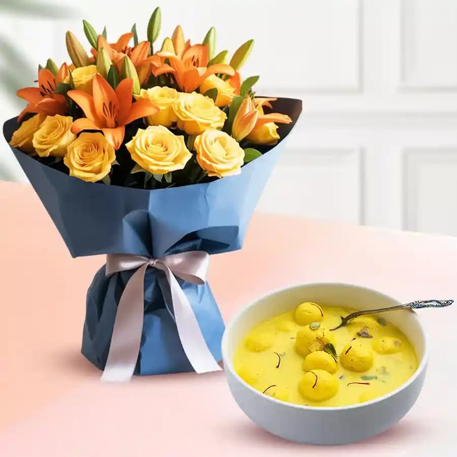 Sunny Roses N Rasmalai Bliss