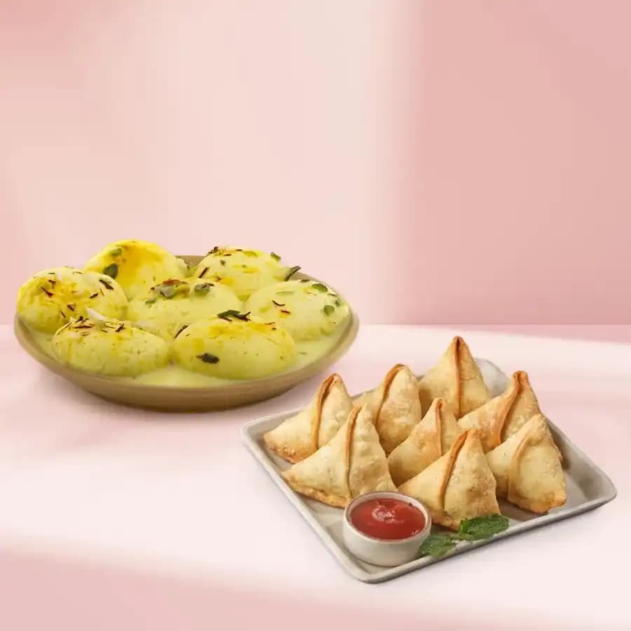Rasmalai N Samosa Indulgence