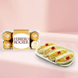 Cham Cham from Karachi Sweet Mart with Ferrero Rocher 1