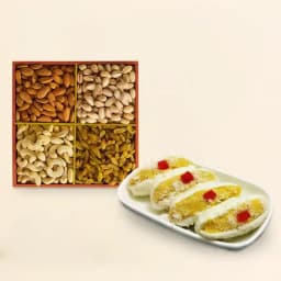 Cham Cham from Karachi Sweet Mart with Assorted Dry Fruits 1
