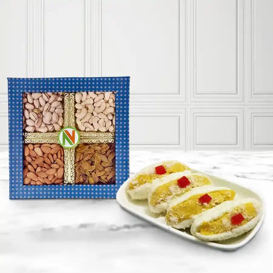 Cham Cham from Karachi Sweet Mart with Mixed Dry Fruits